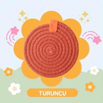 Pamuk Kordon İp Bardak Altlığı Turuncu
