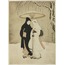 Lovers Beneath an Umbrella in the Snow A6 Poster
