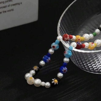 Y2K Renkli Boncuklu & İncili Choker Kolye