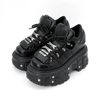 NEW ROCK Gothic Jilet Detaylı Platform Ayakkabı