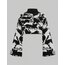 Cutecore Grunge Kedi Desenli Crop Kazak