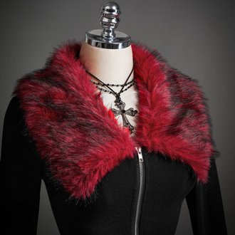 Goth Gotik Y2K Çift Fermuarlı Ceket - Sahte Kürk Yaka Siyah Hırka