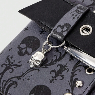 Gothic Vampire Kuru Kafa Damask Desenli Kalın Kemer Tokası Detaylı Katlanır Cüzdan