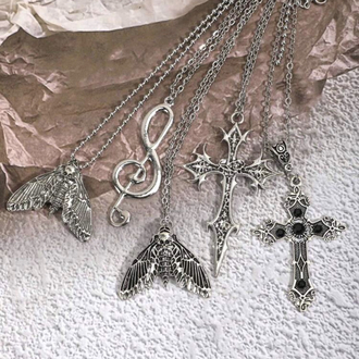 Gotik Haç & Sol Anahtarı Kolye 5 Adet Set