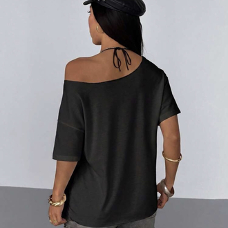Grunge Punk Street Style Distressed Top - Siyah