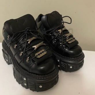 NEW ROCK Gothic Jilet Detaylı Platform Ayakkabı