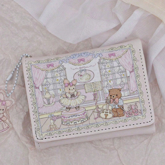 ⁠Coquette Nostalgia Romantik Pembe Çok Bölmeli Cüzdan⁠