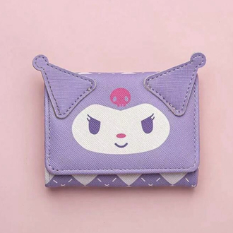  Sanrio Karakterli Katlanır Mini Cüzdan Kuromi