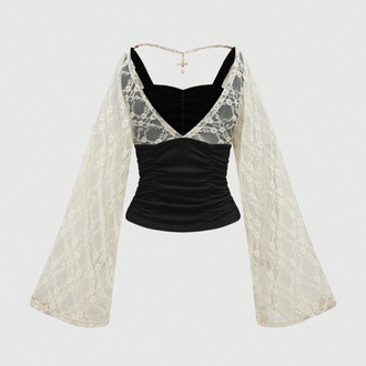 Victorian Y2K Dantelli Lace Up Top