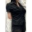 Gothic Vampire Büzgülü Bodycon Gömlek - Siyah