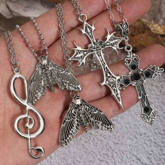 Gotik Haç & Sol Anahtarı Kolye 5 Adet Set