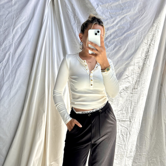 Yeni sezon önü düğmeli fitilli body
