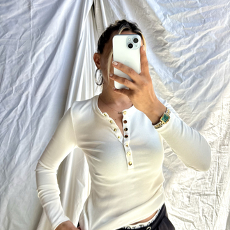 Yeni sezon önü düğmeli fitilli body