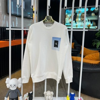 Calvin Klein Jeans Bisiklet Yaka Beyaz Erkek Sweatshırt
