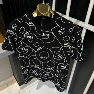 BOSS Baskılı Siyah Tişört