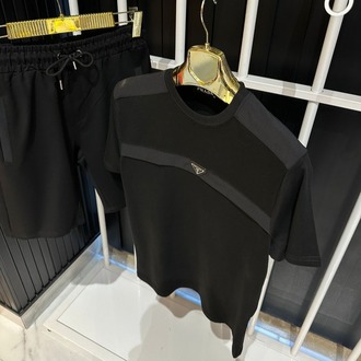 Prada Siyah Şortlu Takım