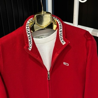 Tommy Hilfiger Fit Kırmızı Triko Hırka