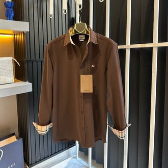 Burberry Kahve Uzun Kol Gömlek