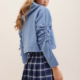 Mavi Nazar Boncuğu Nakışlı Sweatshirt