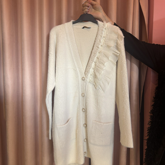 Ekru angora hırka (standart beden)