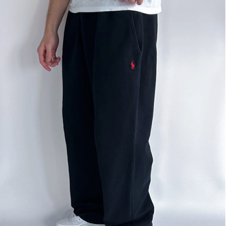 Polo Ralph Lauren Siyah Renk Kırmızı Nakış Detaylı Baggy Jogger