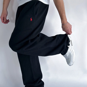 Polo Ralph Lauren Siyah Renk Kırmızı Nakış Detaylı Baggy Jogger