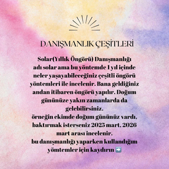 SOLAR YILLIK ÖNGÖRÜ