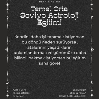 TEMEL ORTA SEVİYE ASTROLOJİ EĞİTİMİ VENÜS SINIFI(AYLIK ÖDEMEDİR)