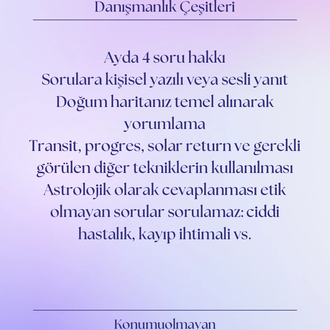 AYLIK SORU CEVAP DANIŞMANLIĞI