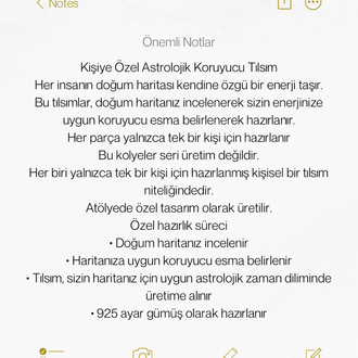 Kişiye Özel Astrolojik Koruyucu Esma Kolyesi – 925 Ayar Gümüş