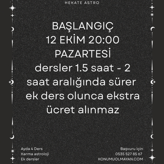 TEMEL ORTA SEVİYE ASTROLOJİ EĞİTİMİ VENÜS SINIFI(AYLIK ÖDEMEDİR)