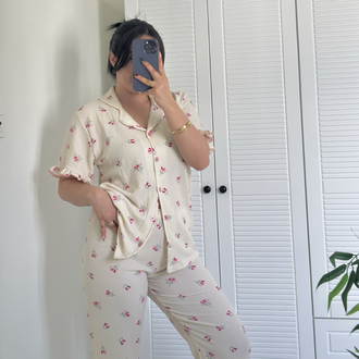Cream Breeze Pijama Takımı (Ekru)