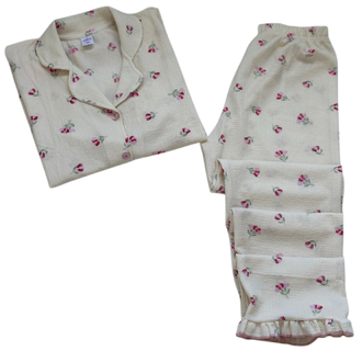 Cream Breeze Pijama Takımı (Ekru)