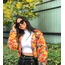 Chunky Knit Jacket Yellow&Orange