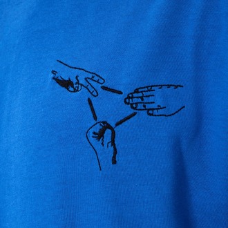 Nakış Detaylı Oversize Tişört Mavi RPS (Unisex)