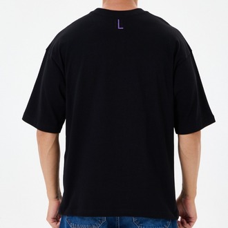 Nakış Detaylı Oversize Tişört Siyah RPS (Unisex)