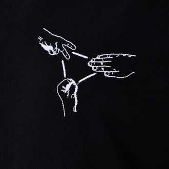 Nakış Detaylı Oversize Tişört Siyah RPS (Unisex)