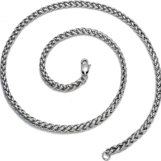 Gümüş Renk Chavin Angelus Lufigo Unisex Erkek Çelik Zincir Kolye 55 Cm