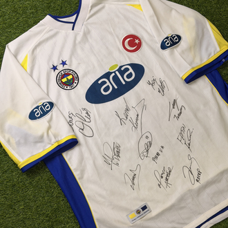 Orijinal 02/03 Sezonu Ümit Özat Maçta Giydiği Islak İmzalı Fenerbahçe Forması L-XL beden