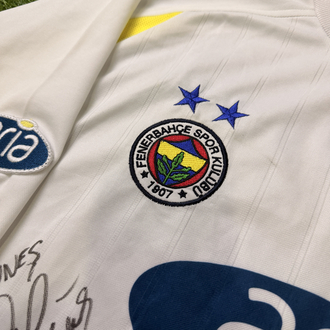 Orijinal 02/03 Sezonu Ümit Özat Maçta Giydiği Islak İmzalı Fenerbahçe Forması L-XL beden
