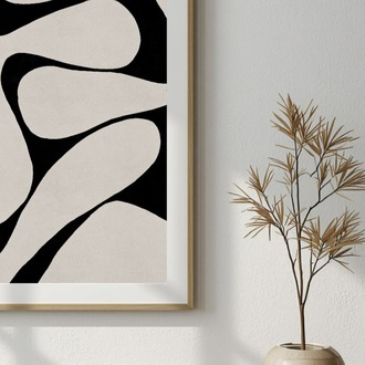 Siyah Beyaz Soyut Duvar Sanatı, Modern Minimalist Poster, Nötr İskandinav Tarzı Dekor