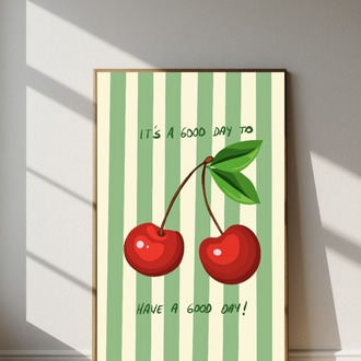 Kiraz Mutfak Posteri – Dijital İndirilebilir Duvar Dekoru | Have A Good Day Poster