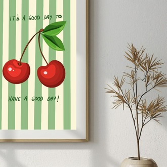 Kiraz Mutfak Posteri – Dijital İndirilebilir Duvar Dekoru | Have A Good Day Poster