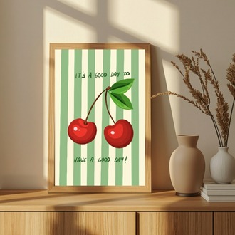 Kiraz Mutfak Posteri – Dijital İndirilebilir Duvar Dekoru | Have A Good Day Poster