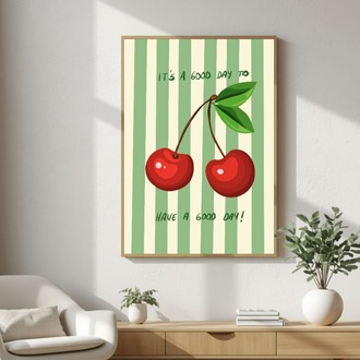 Kiraz Mutfak Posteri – Dijital İndirilebilir Duvar Dekoru | Have A Good Day Poster
