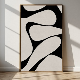 Siyah Beyaz Soyut Duvar Sanatı, Modern Minimalist Poster, Nötr İskandinav Tarzı Dekor