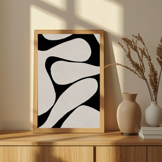 Siyah Beyaz Soyut Duvar Sanatı, Modern Minimalist Poster, Nötr İskandinav Tarzı Dekor