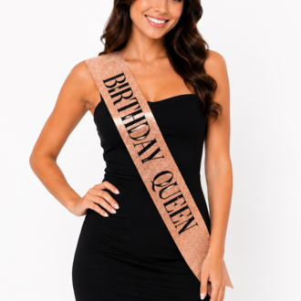 Rose BIRTHDAY QUEEN Kuşak Doğum Günü Kuşağı BIRTHDAY QUEEN Yazılı Parti Kuşağı