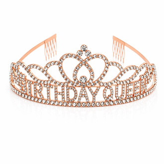 Rose Birthday Queen Premium Doğum Günü Tacı ve Kuşak Set