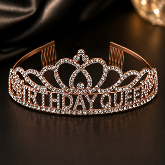 Rose Birthday Queen Premium Doğum Günü Tacı ve Kuşak Set